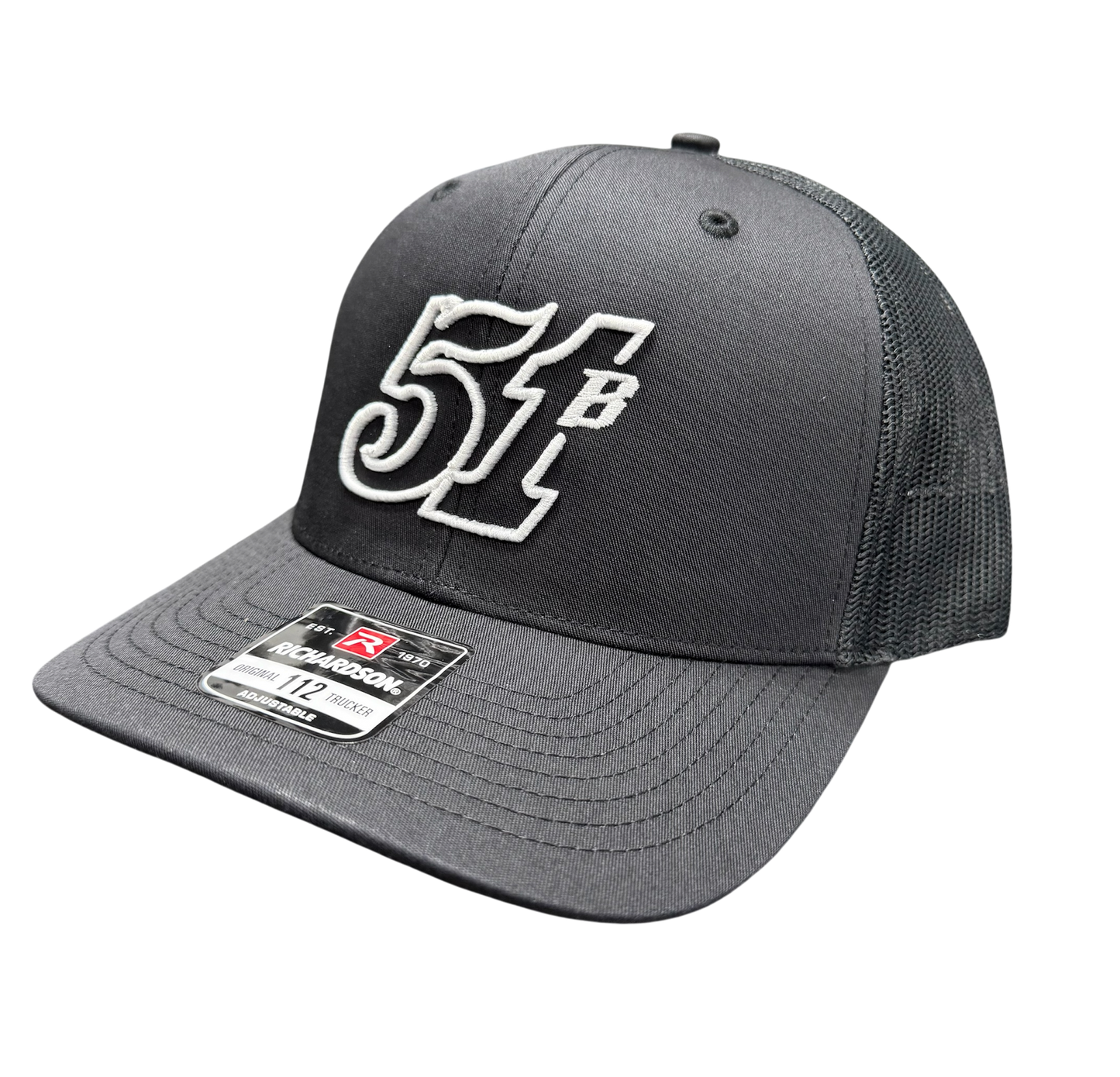 Raised 51B Mesh Hat- Solid Black