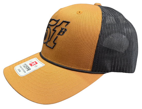 Raised 51B Mesh Rope Hat- Caramel/ Black