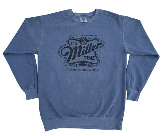 "Miller Time" Crewneck Sweatshirt- Denim