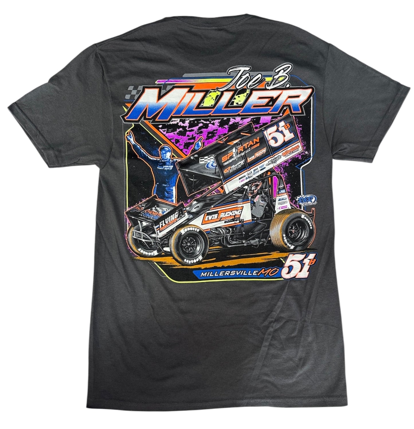 "Neon Nights" T-Shirt - Charcoal