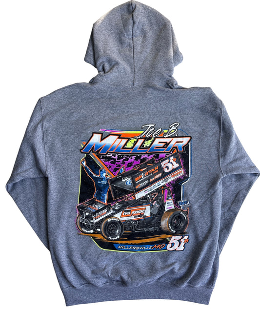 "Neon Nights" Hoodie- Graphite Heather