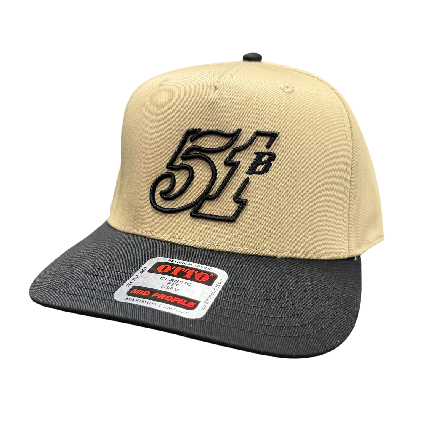 Raised 51B Hat- Black/Khaki