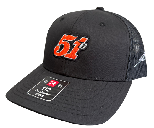 Youth 51B Signature Mesh Hat- Solid Black